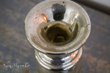 Load image into Gallery viewer, Silver glass vase with decoration in white (5)
