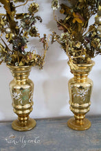 Load image into Gallery viewer, Antique gold glass vases
