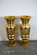Load image into Gallery viewer, Antique gold glass vases
