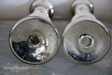 Load image into Gallery viewer, Set of silver glass candlesticks (7)
