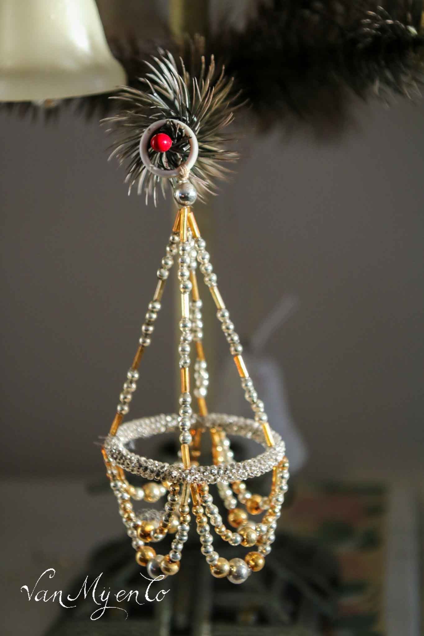 Gablonzer kerstbal in zilver- en goudkleur