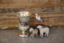Load image into Gallery viewer, Small silver glass goblet with painted swan
