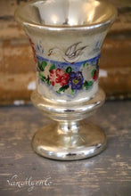 Load image into Gallery viewer, Small silver glass goblet with painted swan
