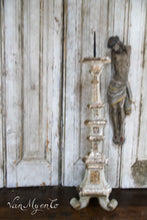 Load image into Gallery viewer, Antique white wooden candle holder
