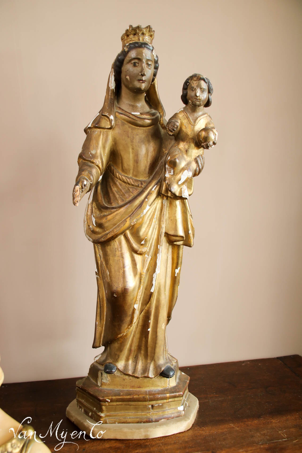 Maria met Jezuskind in bois doré