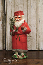 Lade das Bild in den Galerie-Viewer, Antike Weihnachtsmann-Bonbondose mit Mica-/Glitzerkanten
