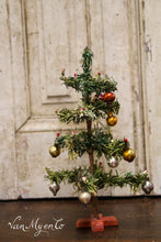 Load image into Gallery viewer, Christmas tree with paper needles and glass baubles
