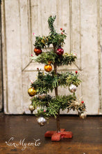 Load image into Gallery viewer, Christmas tree with paper needles and glass baubles
