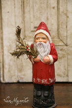 Load image into Gallery viewer, Santa Claus candy container with sprig and toadstools
