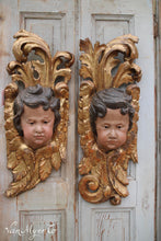 Afbeelding in Gallery-weergave laden, Houten engelenhoofden in bois doré ornament
